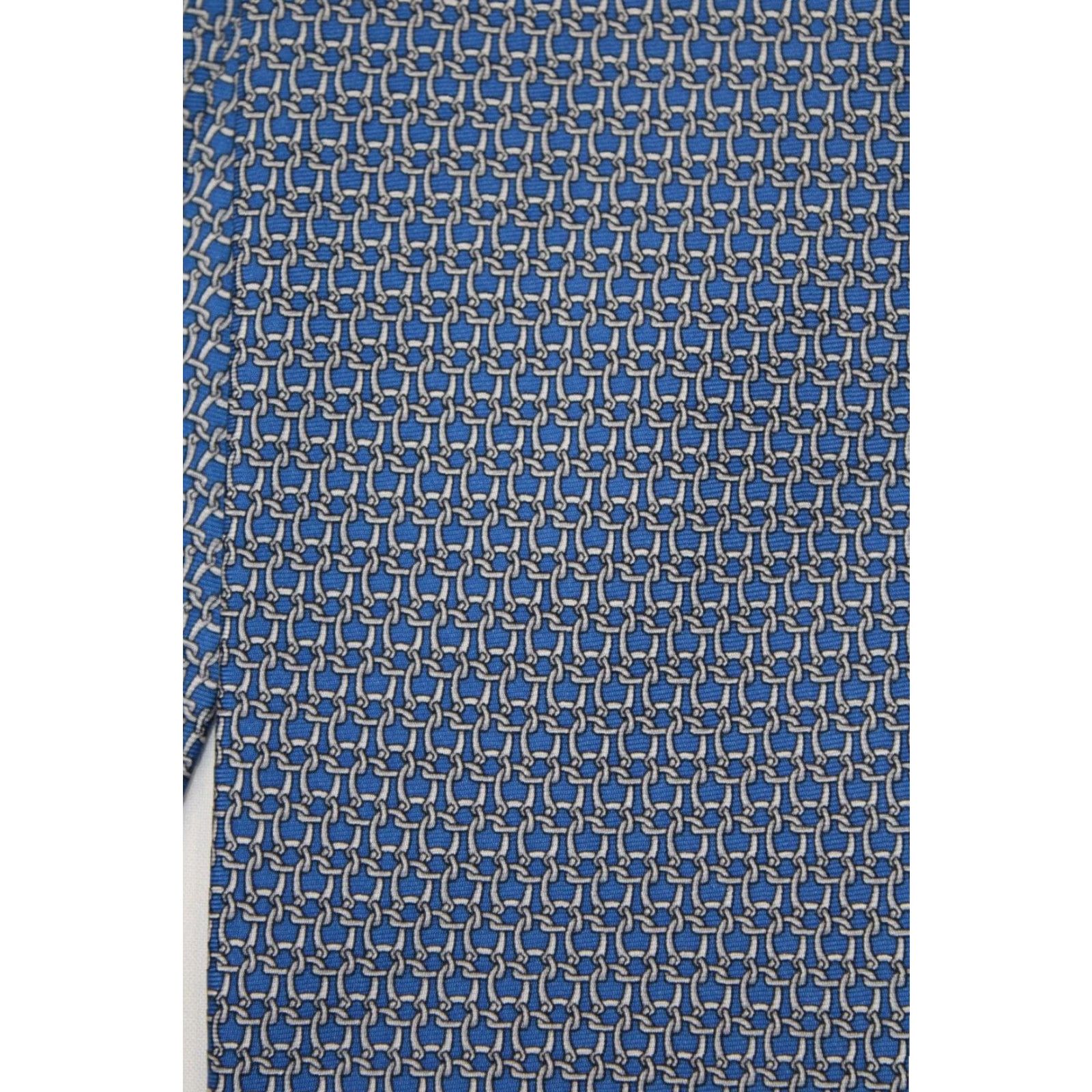 Jos. A. Bank Jos A Bank Chain Mail Necktie Tie 100% Silk Blue Men's Stylish Luxury Preppy Classic Tie Size ONE SIZE - 4 Thumbnail