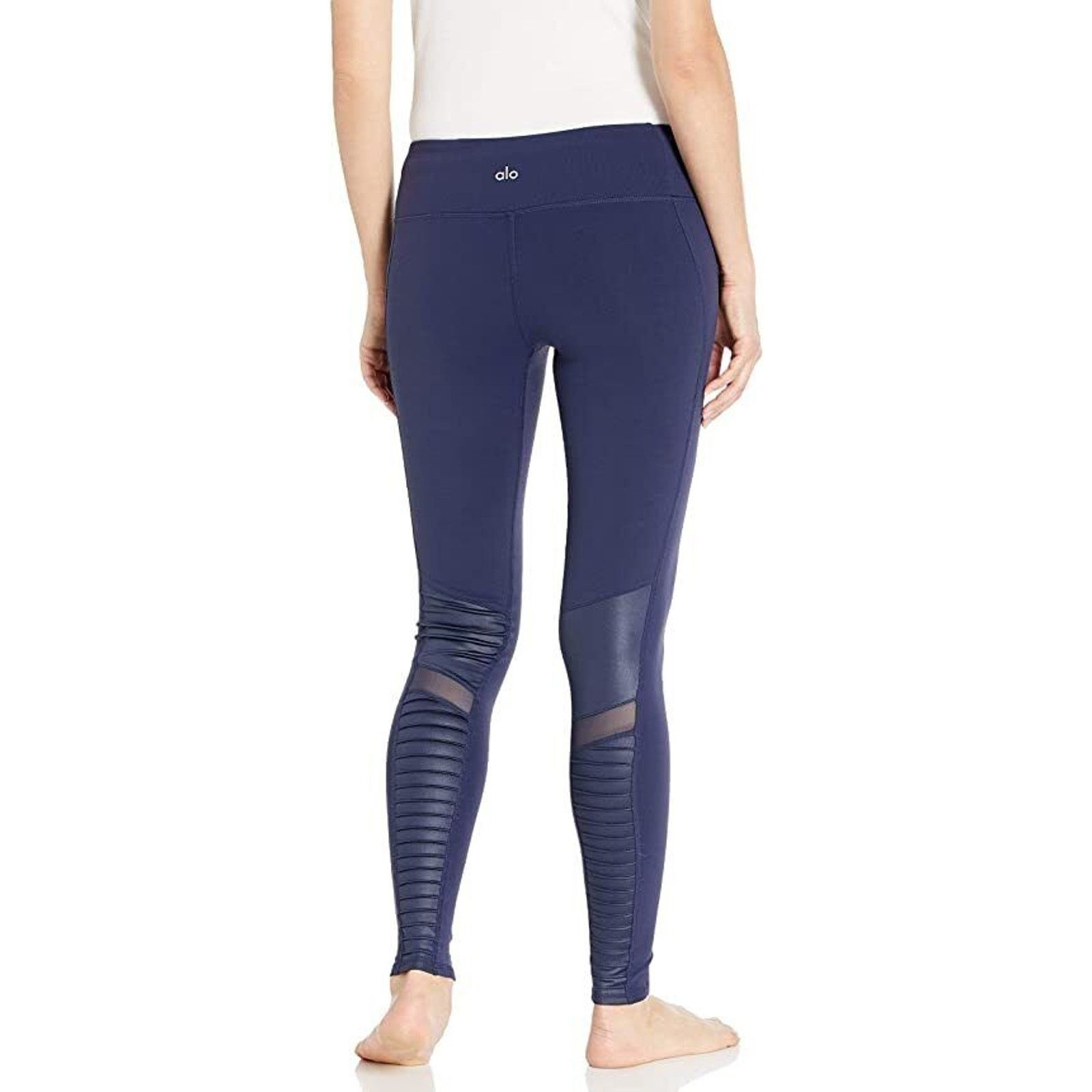 Alo Alo Yoga Womens High Waist Moto Leggings Sz S Navy Blue Size 26" / US 2 / IT 38 - 10 Thumbnail