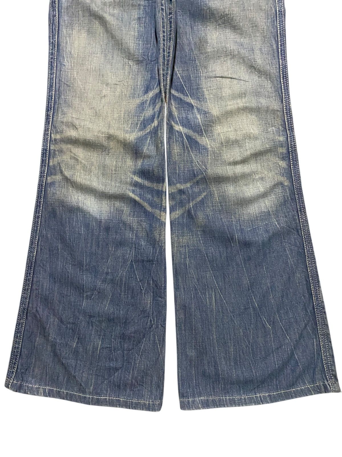Japanese Brand Brappers Lady Vintage Union Made Faded Wash Flare Jeans Size 28" / US 6 / IT 42 - 5 Thumbnail
