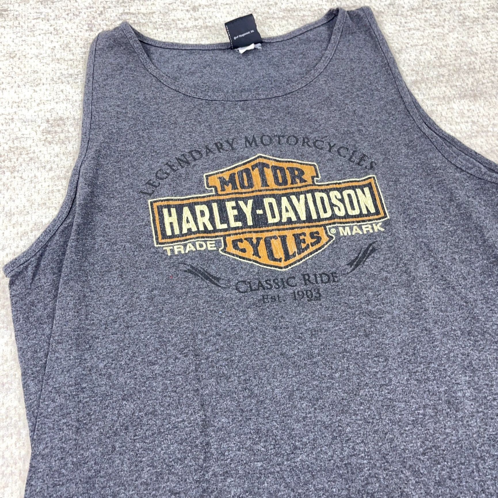 Harley Davidson Harley-Davidson Graphic Tank Top Men XL Gray Biker Eagle Flames 80s Motorcycles Size US XL / EU 56 / 4 - 7 Thumbnail