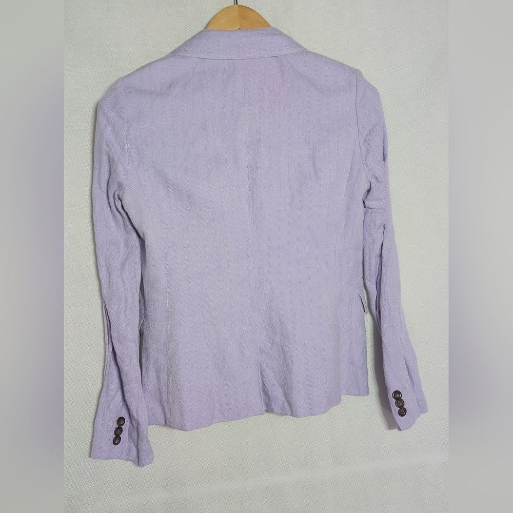 J.Crew Vintage J Crew Metallic Thread Lavender Women's Blazer Size L / US 10 / IT 46 - 4 Thumbnail