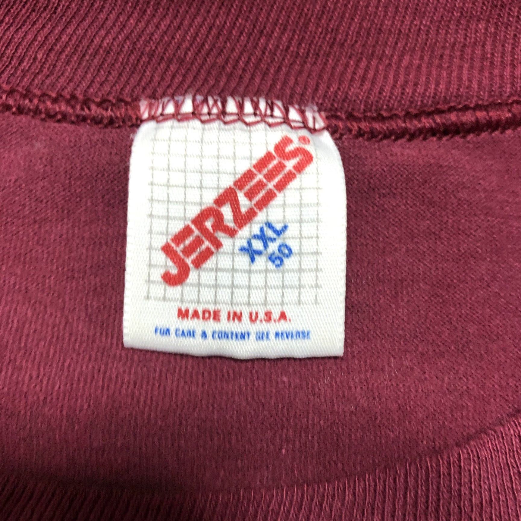 Jerzees VINTAGE Jerzees T-Shirt 90s Double Sided Red Short Sleeve Crew Neck Adult XL Mens Size US XL / EU 56 / 4 - 5 Thumbnail