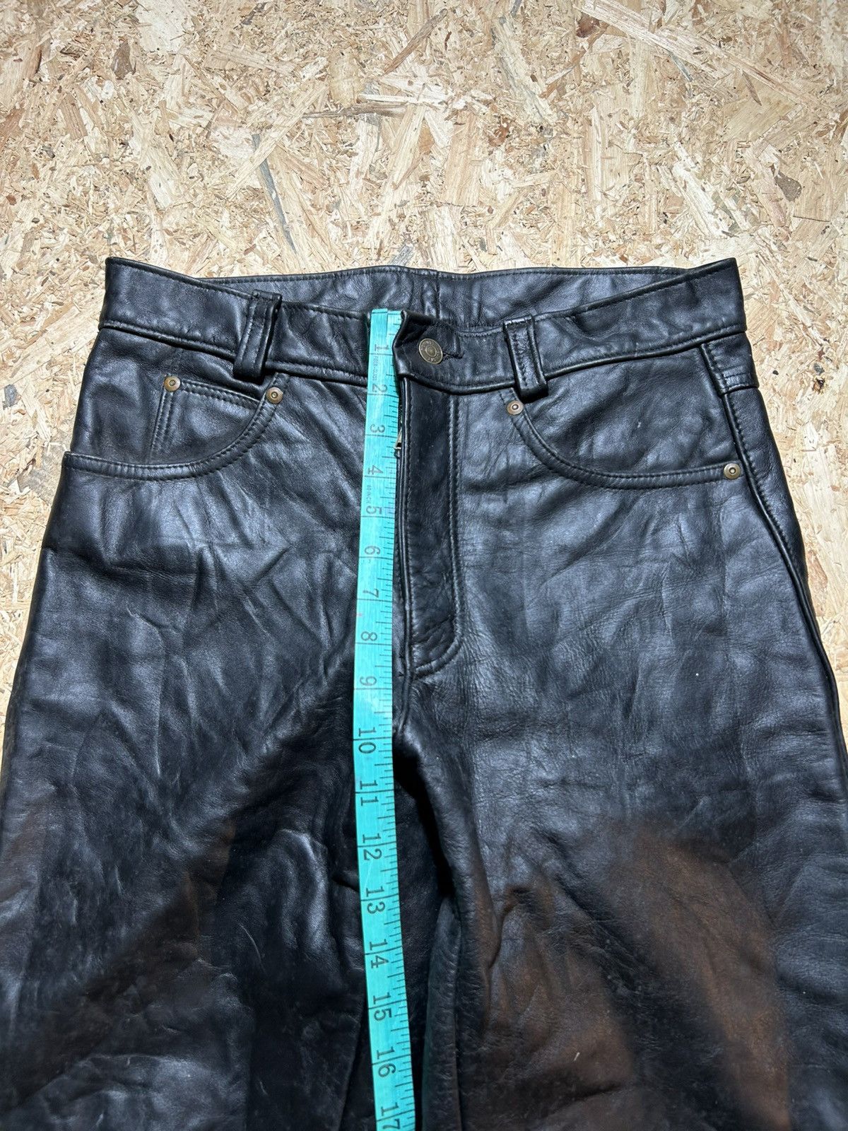 Schott Schott Perfecto Black Leather Pants Size US 31 - 21 Thumbnail