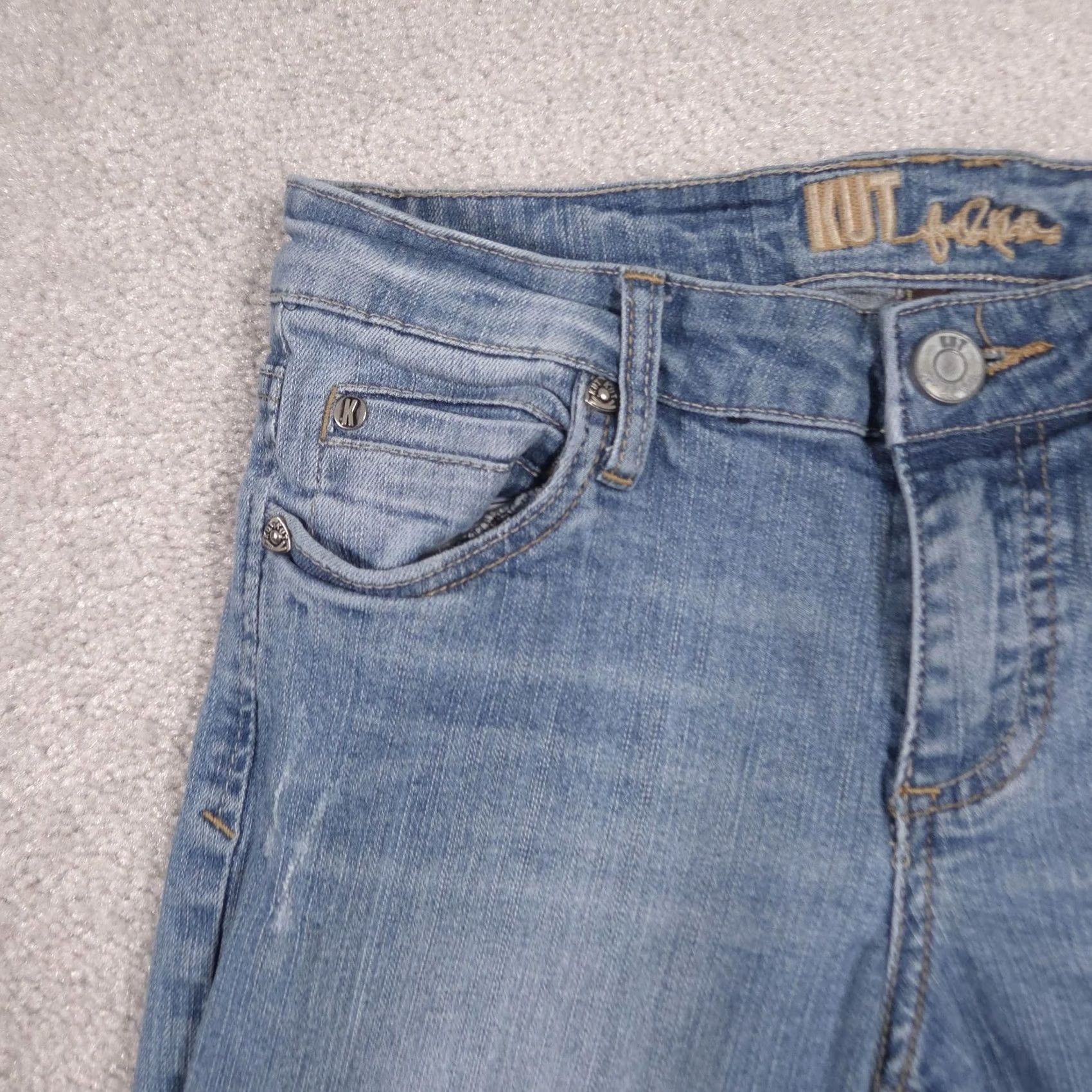 Vintage KUT from the Kloth Jeans Womens 4 Blue Mid Rise Skinny Stretch Embroidered Denim Size 27" / US 4 / IT 40 - 4 Thumbnail