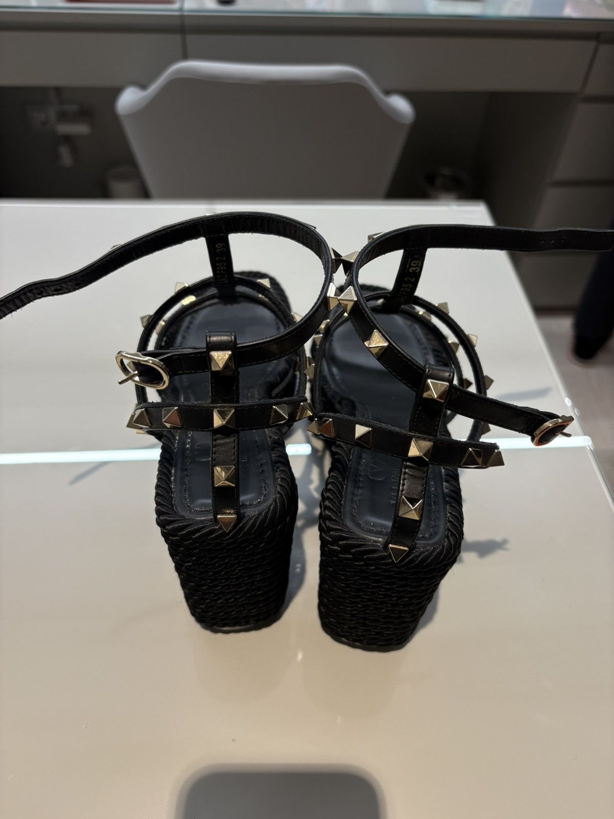 Valentino Valentino Rockstud Wedge Sandals with Calfskin Straps Size US 9 / IT 39 - 7 Thumbnail