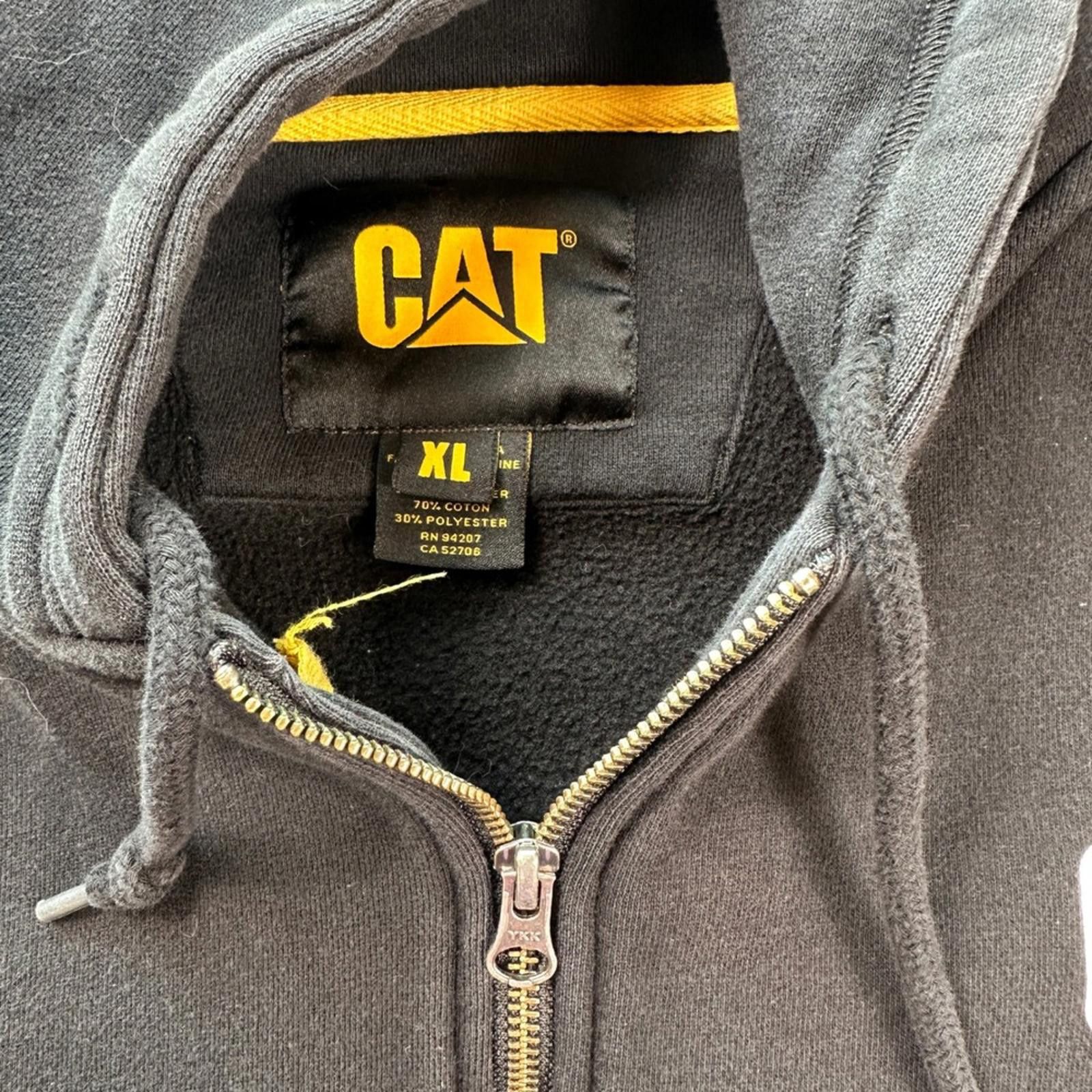 Caterpillar CAT Caterpillar Full Zip Hoodie Jacket Mens XL Black Work Size US XL / EU 56 / 4 - 4 Thumbnail