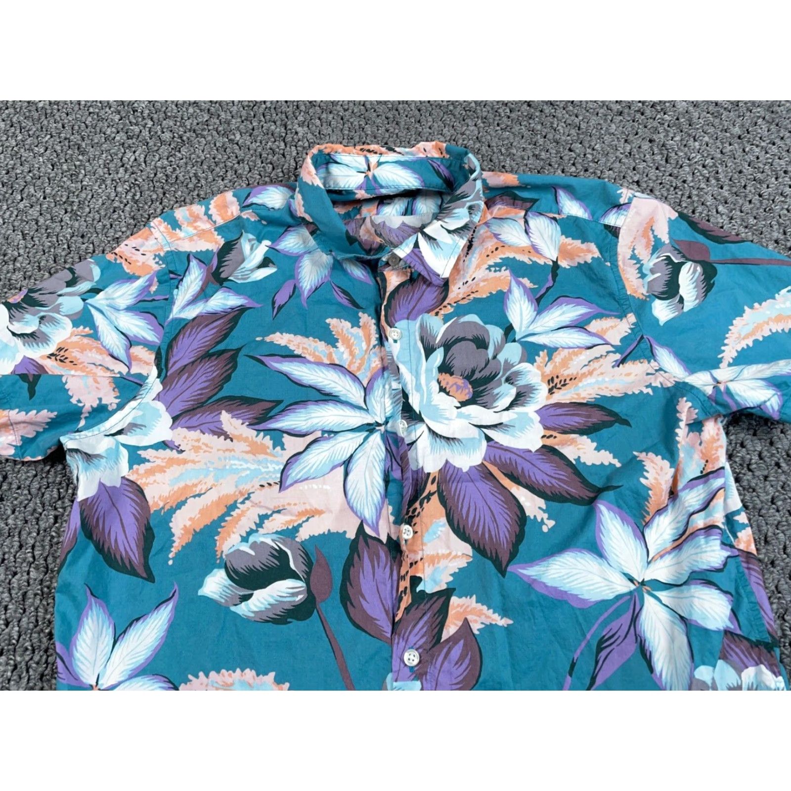 Bonobos Bonobos Shirt Adult XL Blue Purple Floral Pattern Slim Tailored Fit Cotton Mens Size US XL / EU 56 / 4 - 4 Thumbnail