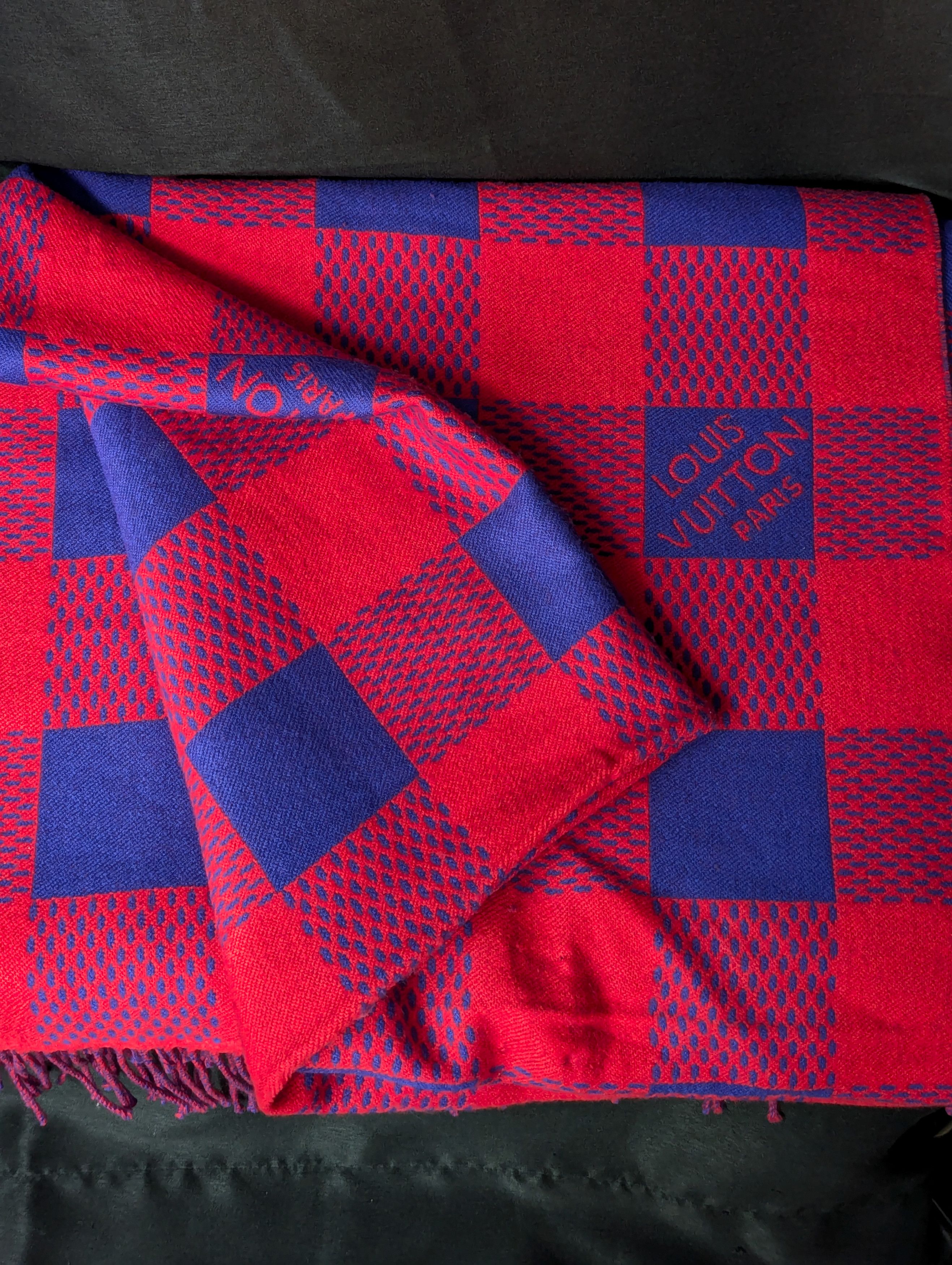 Louis Vuitton LOUIS VUITTON Damier Masai Large Wool Rug Blanket - RARE Size ONE SIZE - 4 Thumbnail