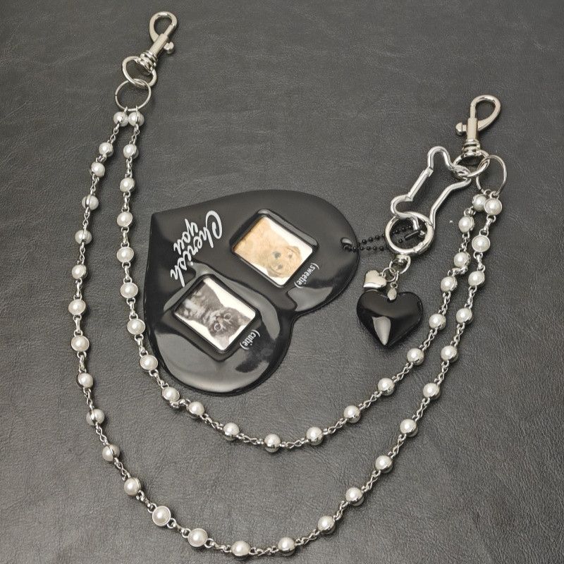 Japanese Brand × Jewelry Pearl Pants Chain Heart Shape Photo Cover Key Buckle Size ONE SIZE - 4 Thumbnail