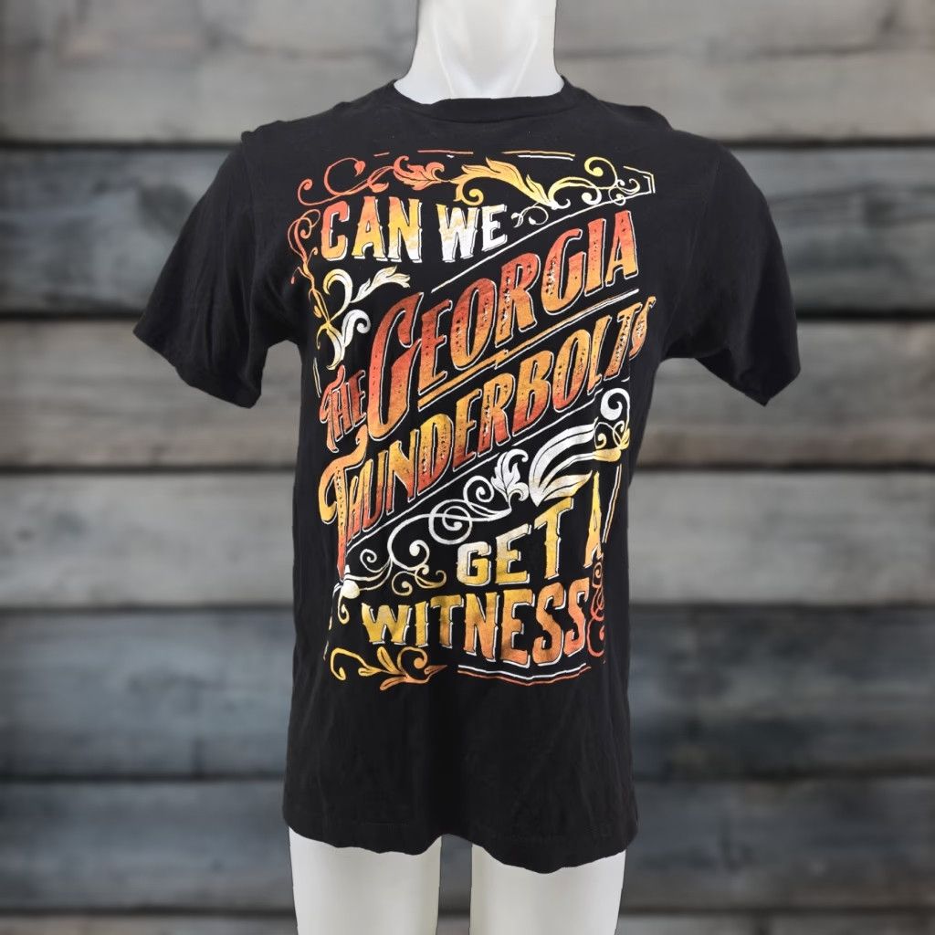 Tultex VINTAGE The Georgia Thunderbolts Can We Get A Witness T Shirt Black Cotton M Mens Short Sleeve Crew Neck 2020-2029 Tultex Sportsman All Seasons Size US M / EU 48-50 / 2 - 1 Thumbnail