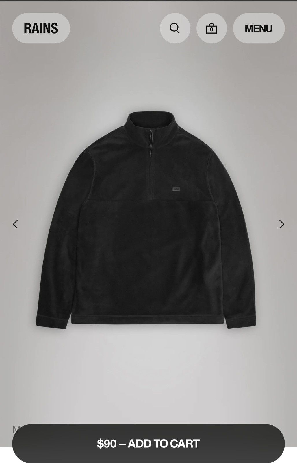 Rains Rains Addis Fleece Half-Zip Size US S / EU 44-46 / 1 - 1 Thumbnail