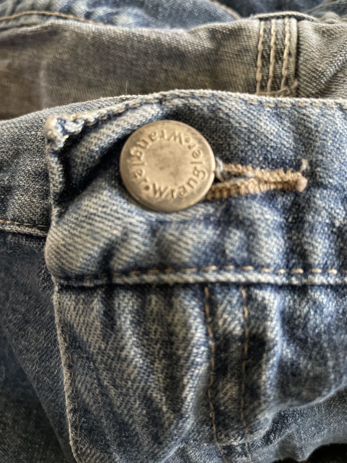 Vintage × Wrangler Wrangler Denim Jean Shorts Jorts 42 vintage BLUE Carpenter 🔥 Size US 42 / EU 58 - 13 Thumbnail