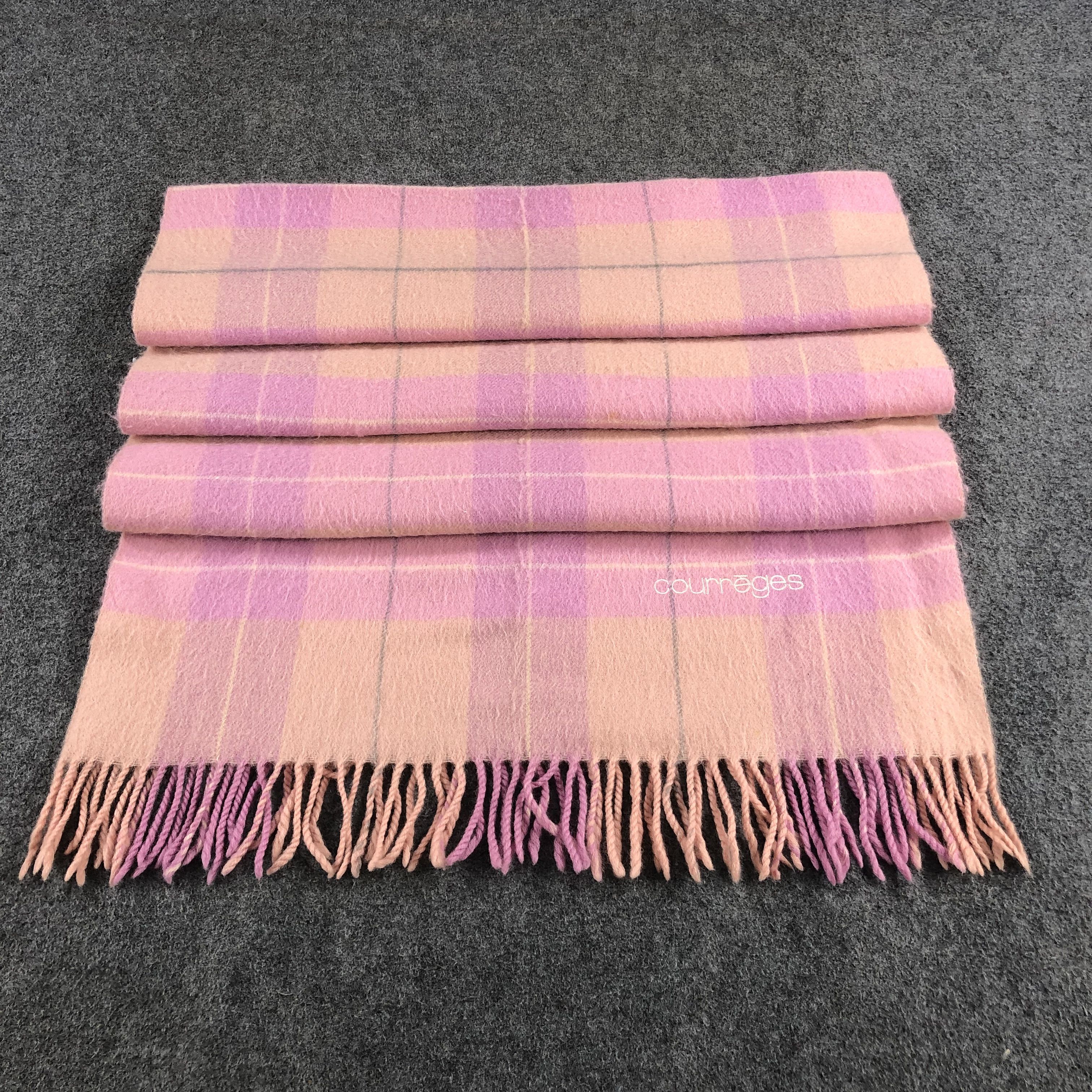 Courreges Courreges Tartan Wool Scarf Muffler V890 Size ONE SIZE - 2 Thumbnail