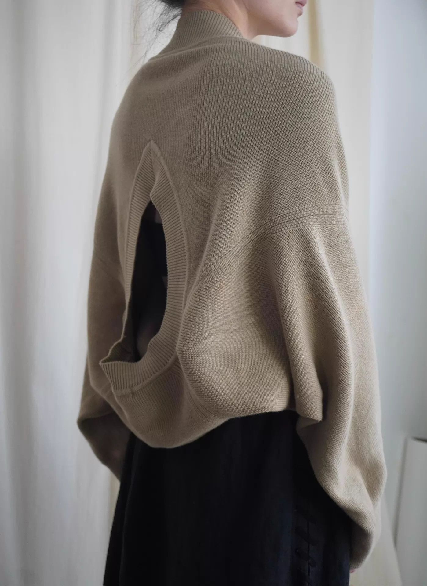 Issey Miyake Issey Miyake 1991 Vintage Multi-Way Camel Knit Top Size ONE SIZE - 6 Thumbnail