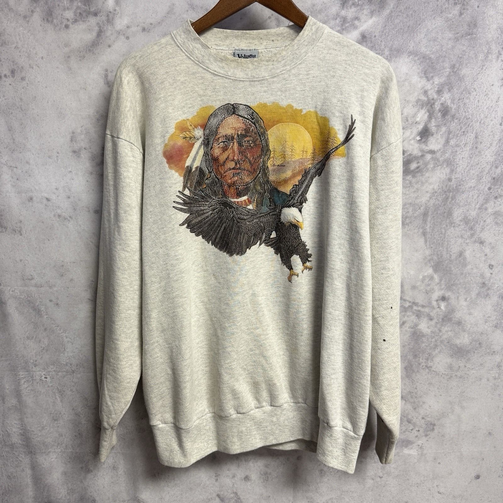 Vintage Vintage 90s Native American Bald Eagle Sweatshirt Mens XL Size US XL / EU 56 / 4 - 2 Thumbnail