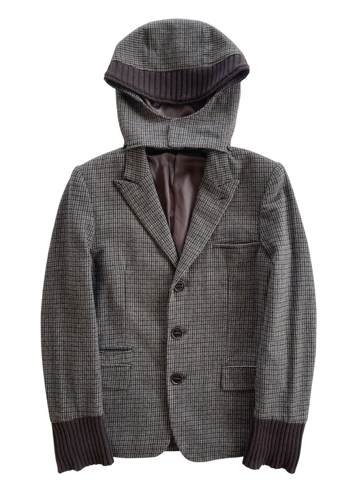 Undercover AW2011 Undercoverism Houndstooth Hooded Coat Size US S / EU 44-46 / 1 - 1 Thumbnail
