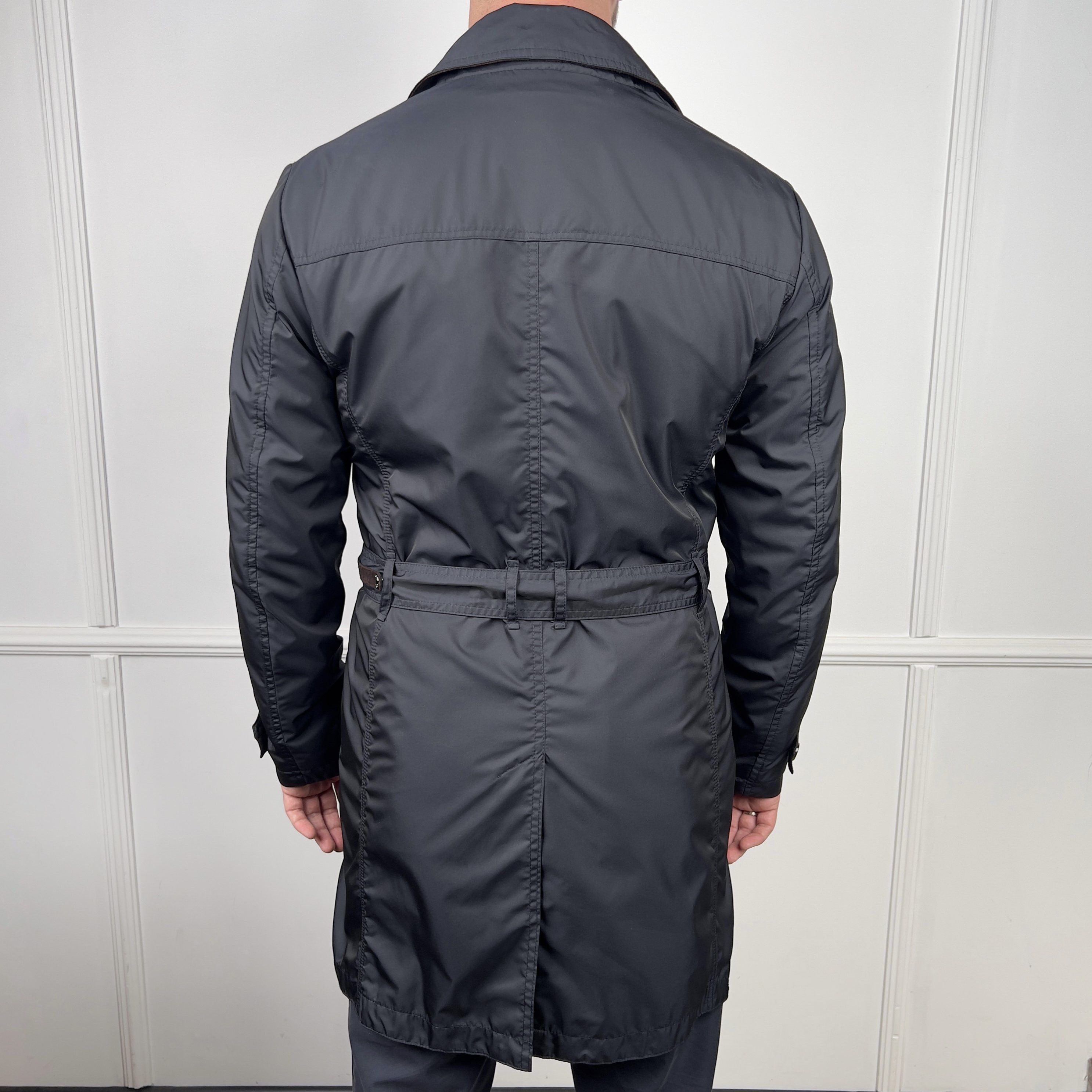 MooRER Authentic Melfi Acqua Double Breasted Trench Coat Belted Size US M / EU 48-50 / 2 - 8 Thumbnail