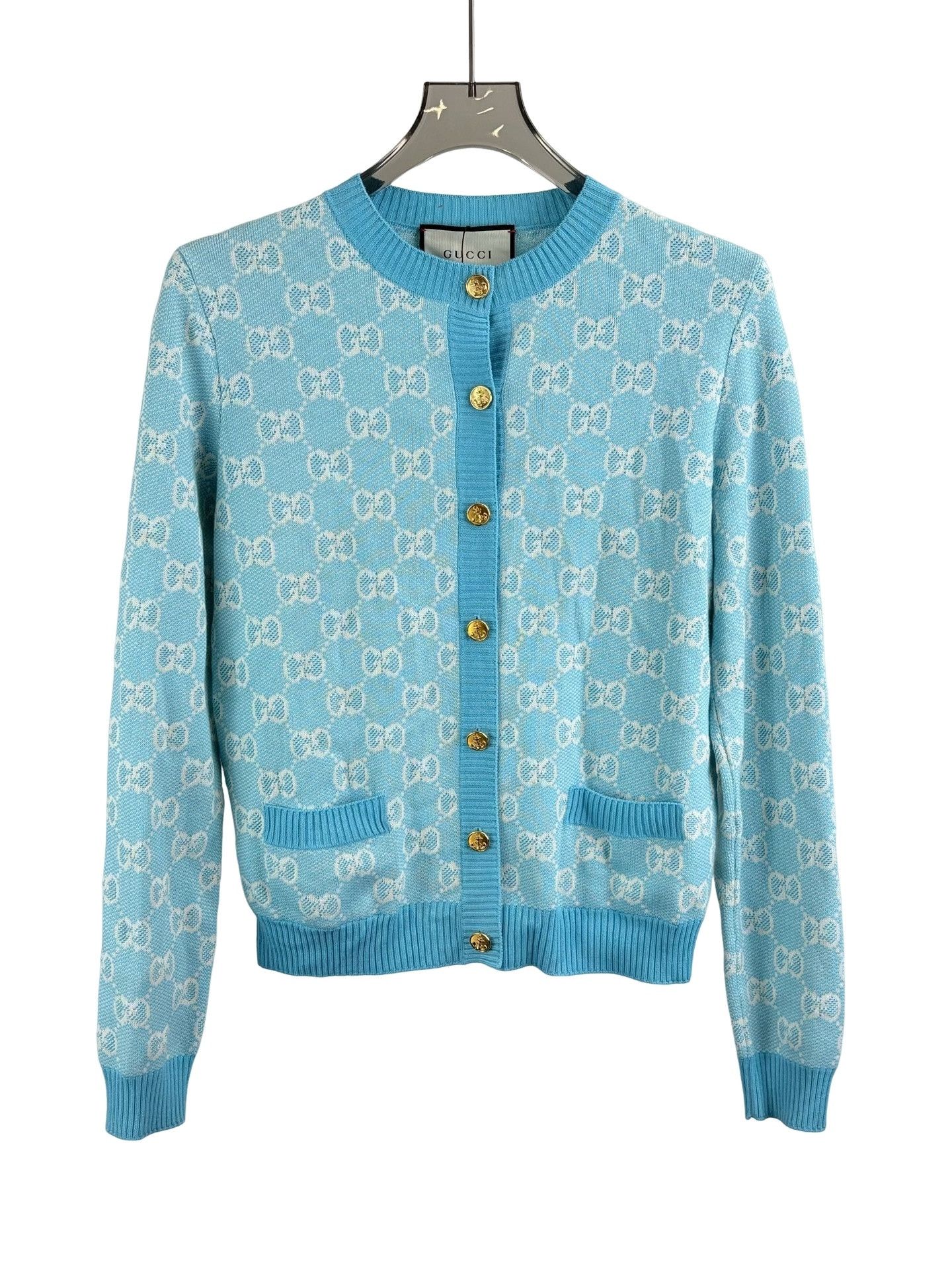 Gucci Gucci Blue GG Monogram Cardigan Size M Size M / US 6-8 / IT 42-44 - 1 Thumbnail