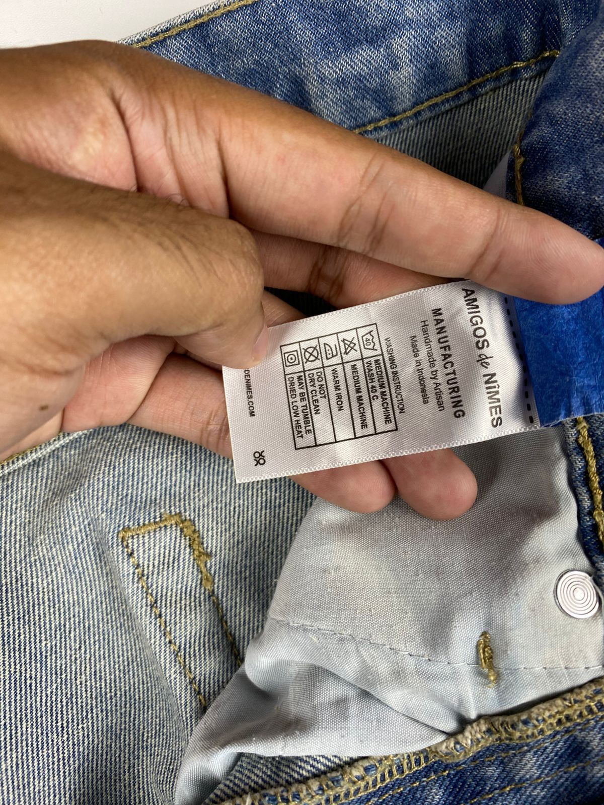 Vintage AMIGOS de NIMES Denim Long Pants Size US 28 / EU 44 - 7 Thumbnail