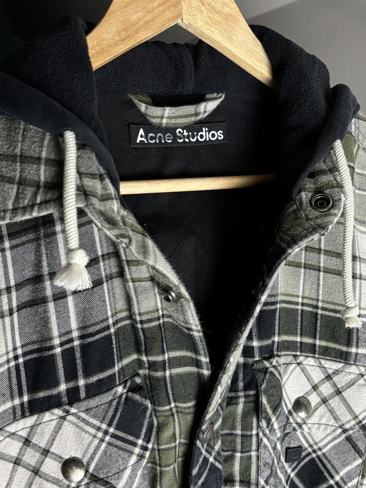 Acne Studios Acne Studios Oversized Checked Hooded Jacket Face Logo Size US XS / EU 42 / 0 - 5 Thumbnail