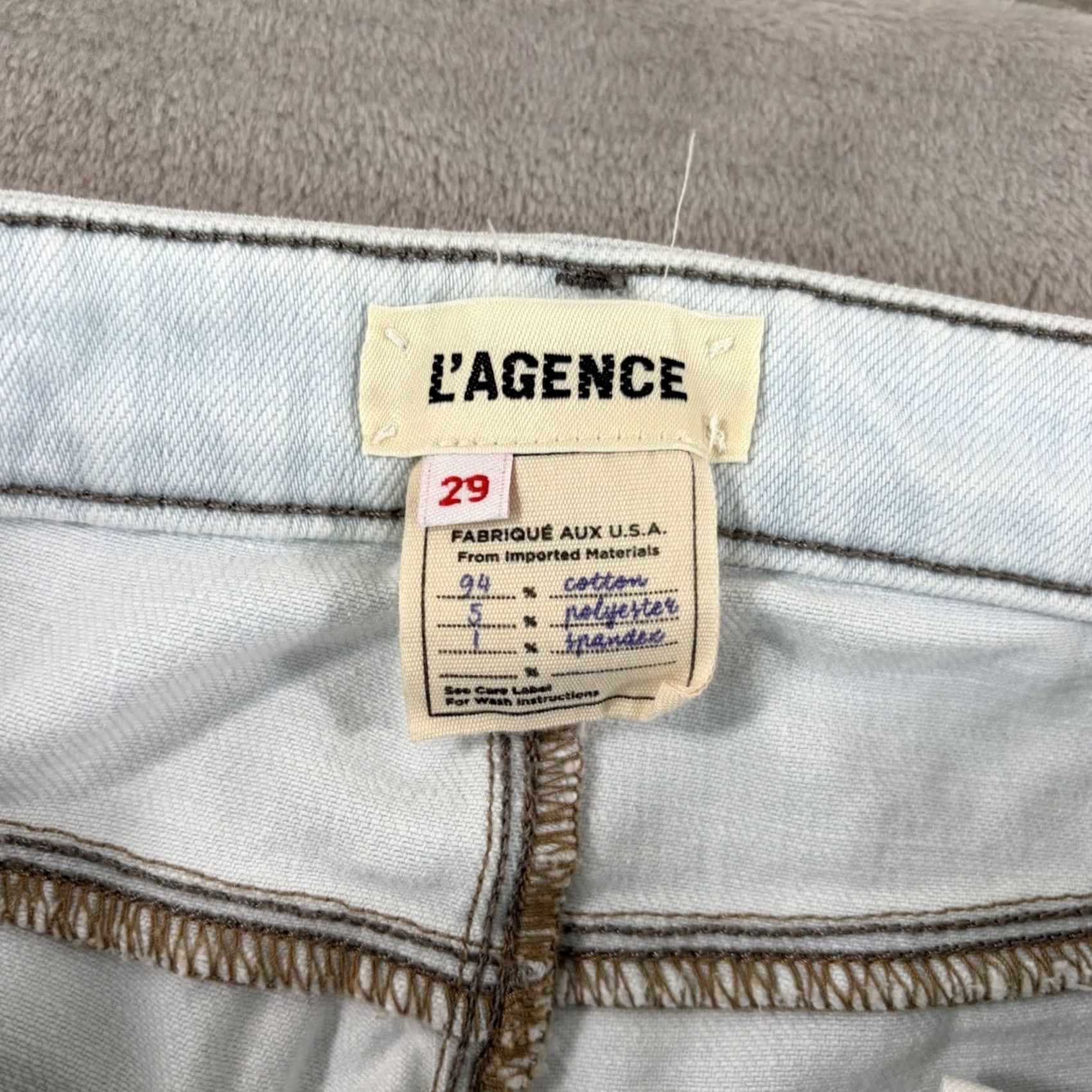 L'AGENCE L'AGENCE Bell High Rise Flare Jeans Bleach Down Women 29 USA Denim Blue Size 29" - 2 Thumbnail