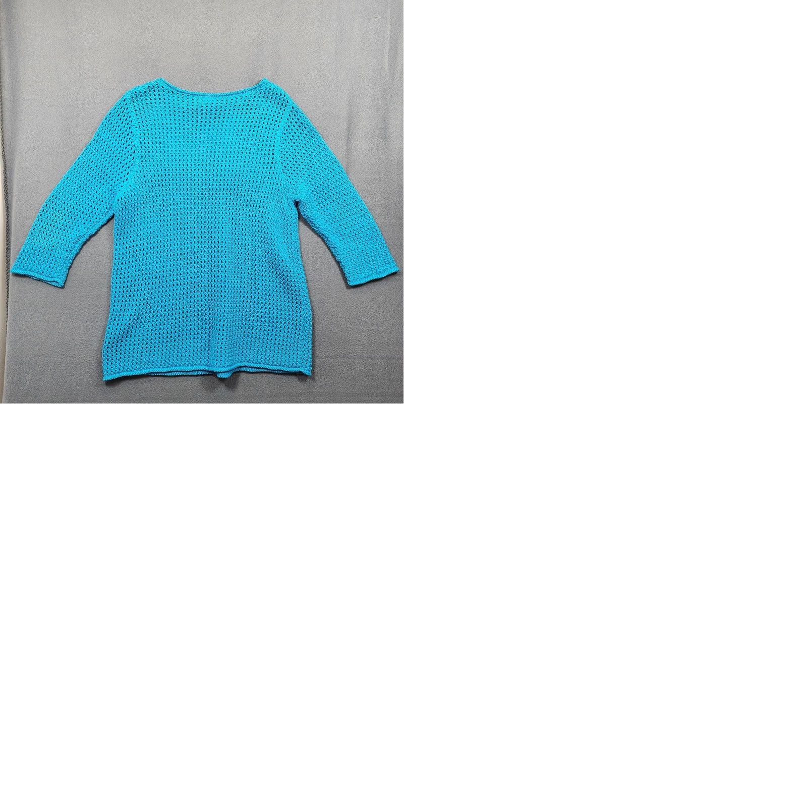 Ralph Lauren VINTAGE Ralph Lauren LRL Top 2X Handknit Blue 3/4 Sleeve Boho Cover Up Womens Size XXL / US 16-18 / IT 52-54 - 9 Thumbnail