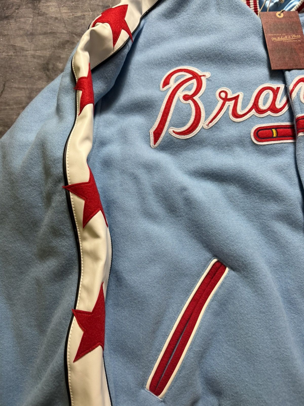 Mitchell & Ness × Supreme Supreme Atlanta Brave Mitchel & Ness Varsity Jacket Size US XXL / EU 58 / 5 - 3 Thumbnail