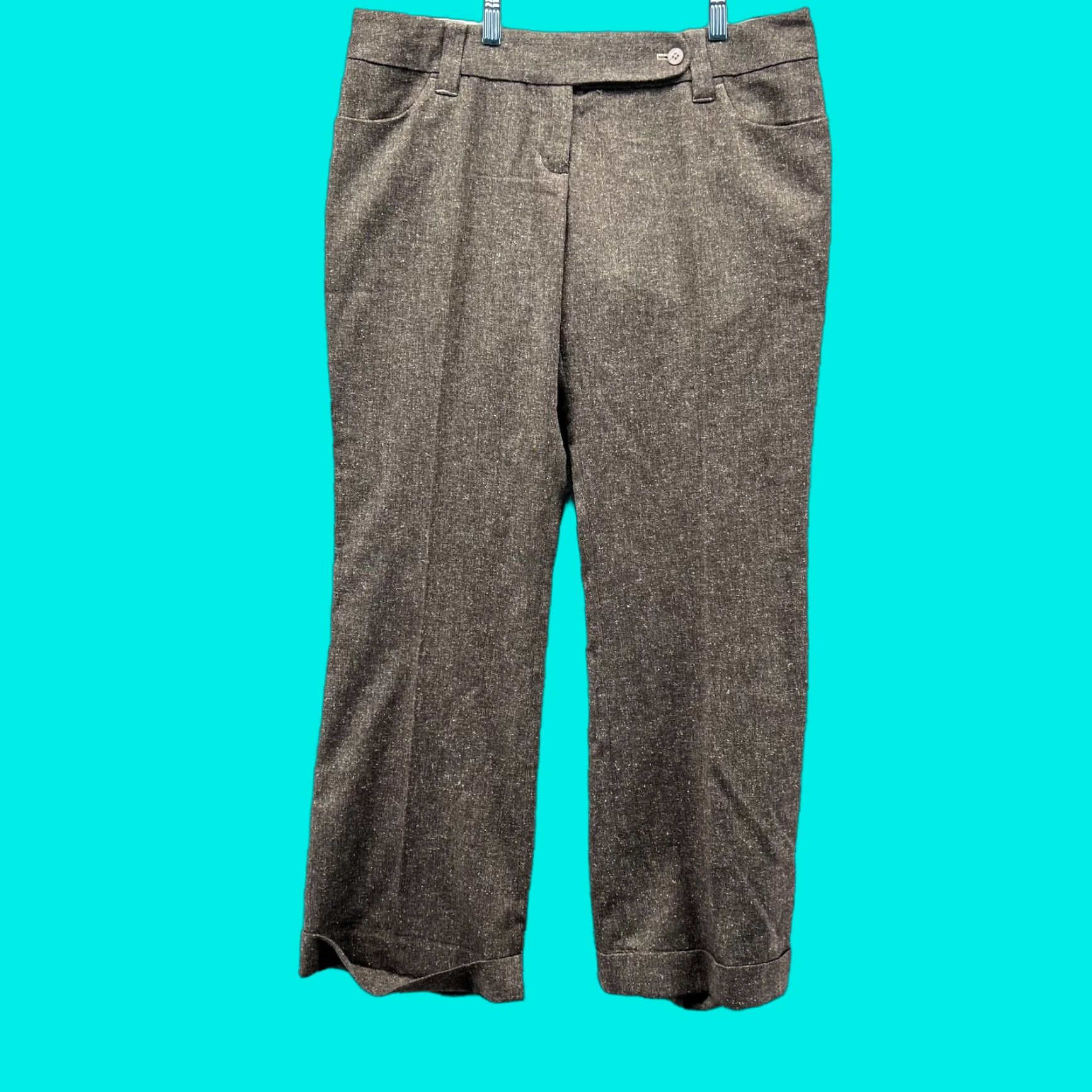 Adidas VINTAGE Adidas Dress Pants Mens Medium Brown Chino Pleated Wool Trouser Front Flat Front Straight Leg Size US 31 - 1 Thumbnail