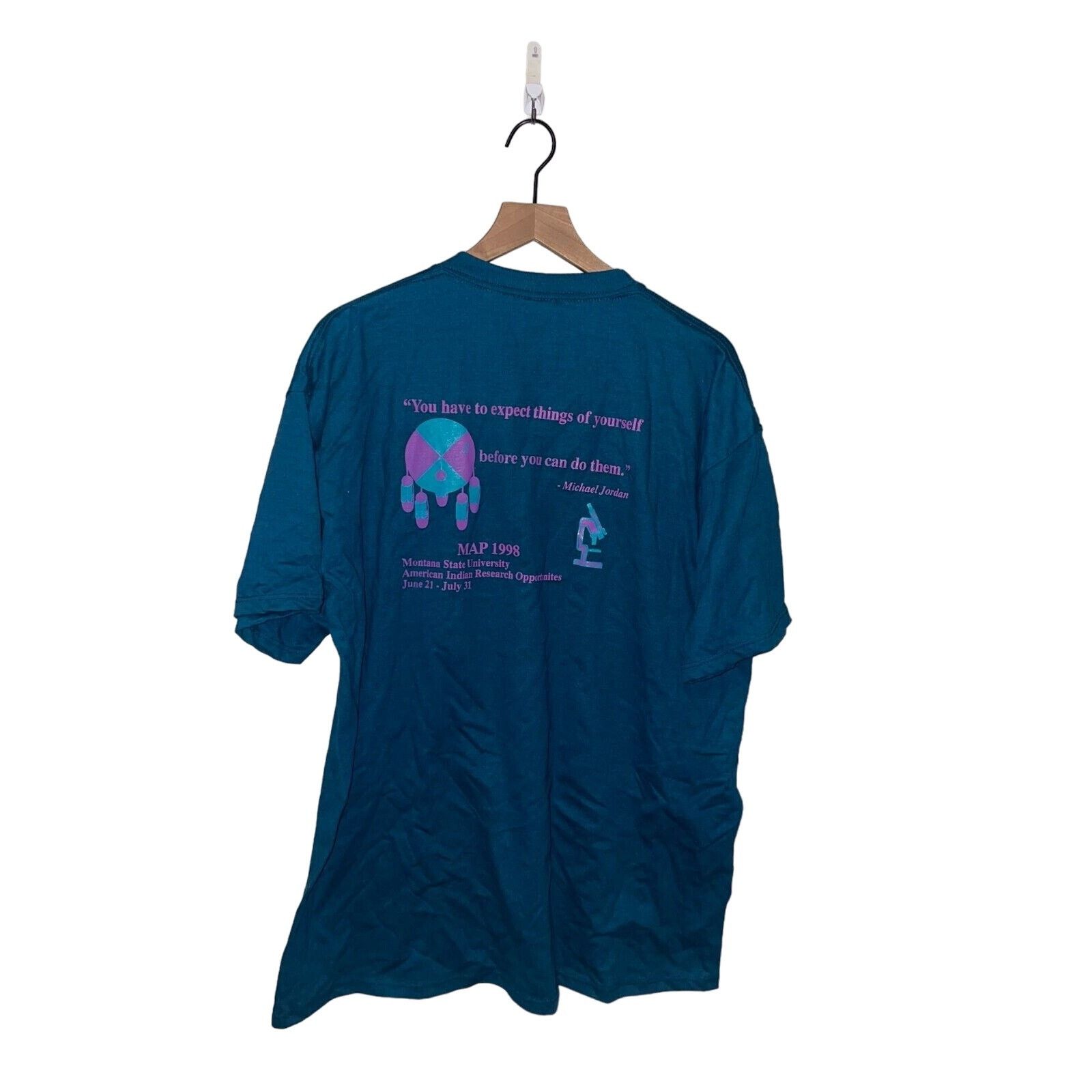 Jerzees Vintage Montate State Shirt MAP Expect Things Green Tee VTG Size US XL / EU 56 / 4 - 1 Thumbnail