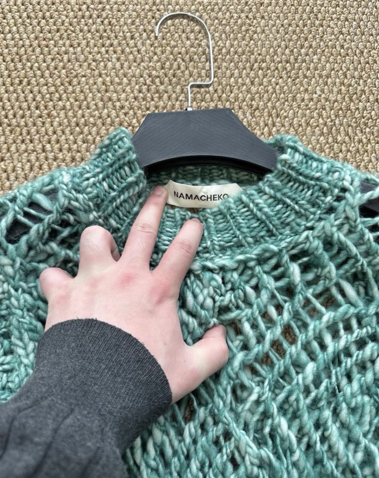 Namacheko Namacheko Green Marled Chunky Knit Sleeveless Vest K23 Size XL / US 12-14 / IT 48-50 - 5 Thumbnail