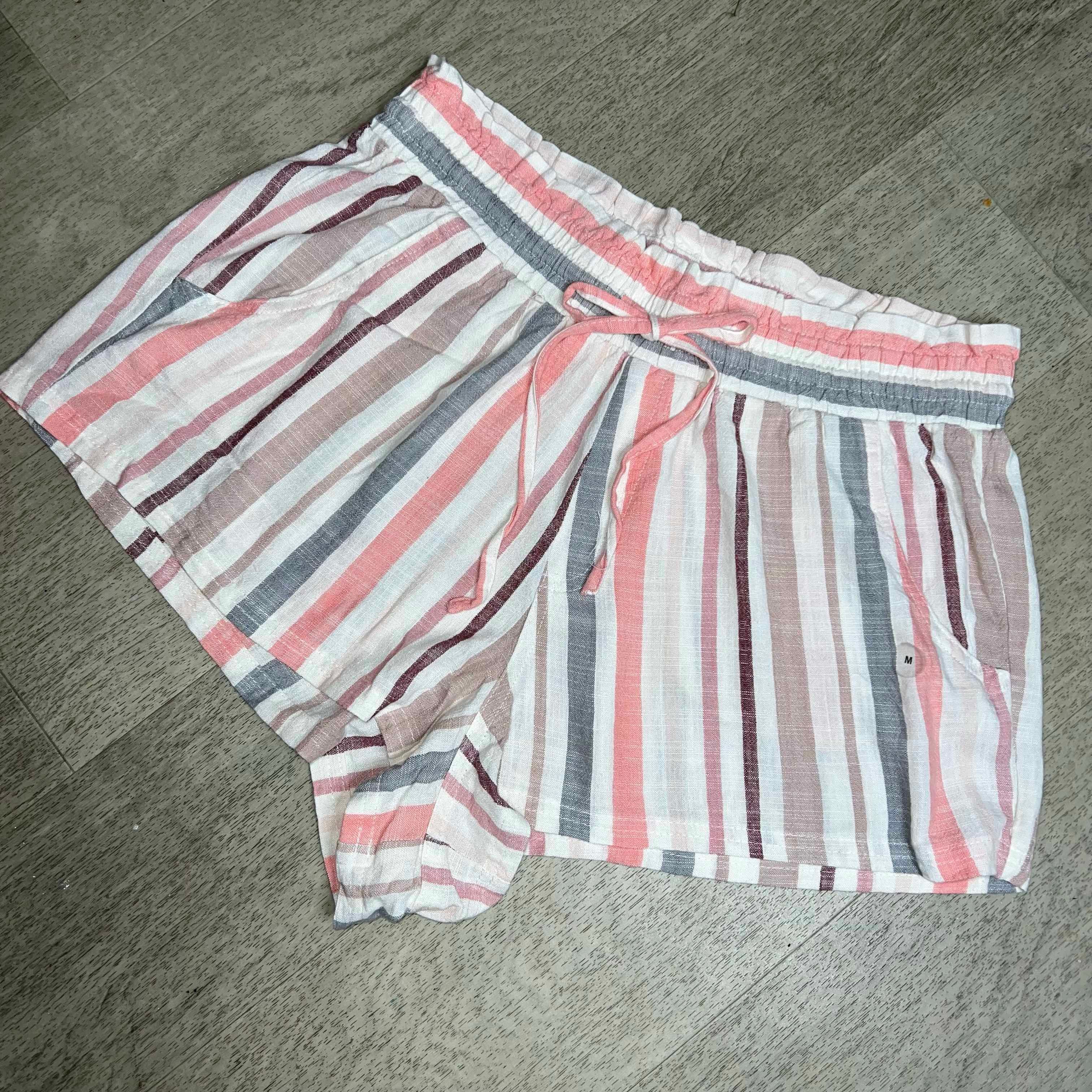 Aeropostale Aeropostal, Lightweight Striped Shorts Elastic Waist Drawstr Size 28" / US 6 / IT 42 - 9 Thumbnail