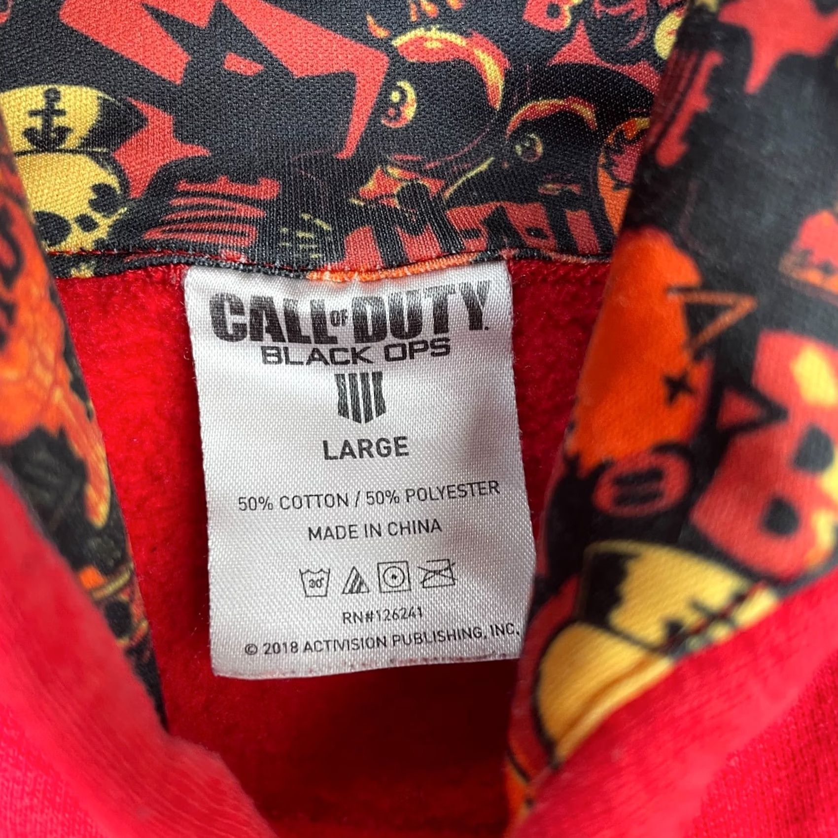Vintage Call of Duty Hoodie Mens L Red Black OPS Battery Video Game Pullover Xbox Shirt Size US L / EU 52-54 / 3 - 3 Thumbnail