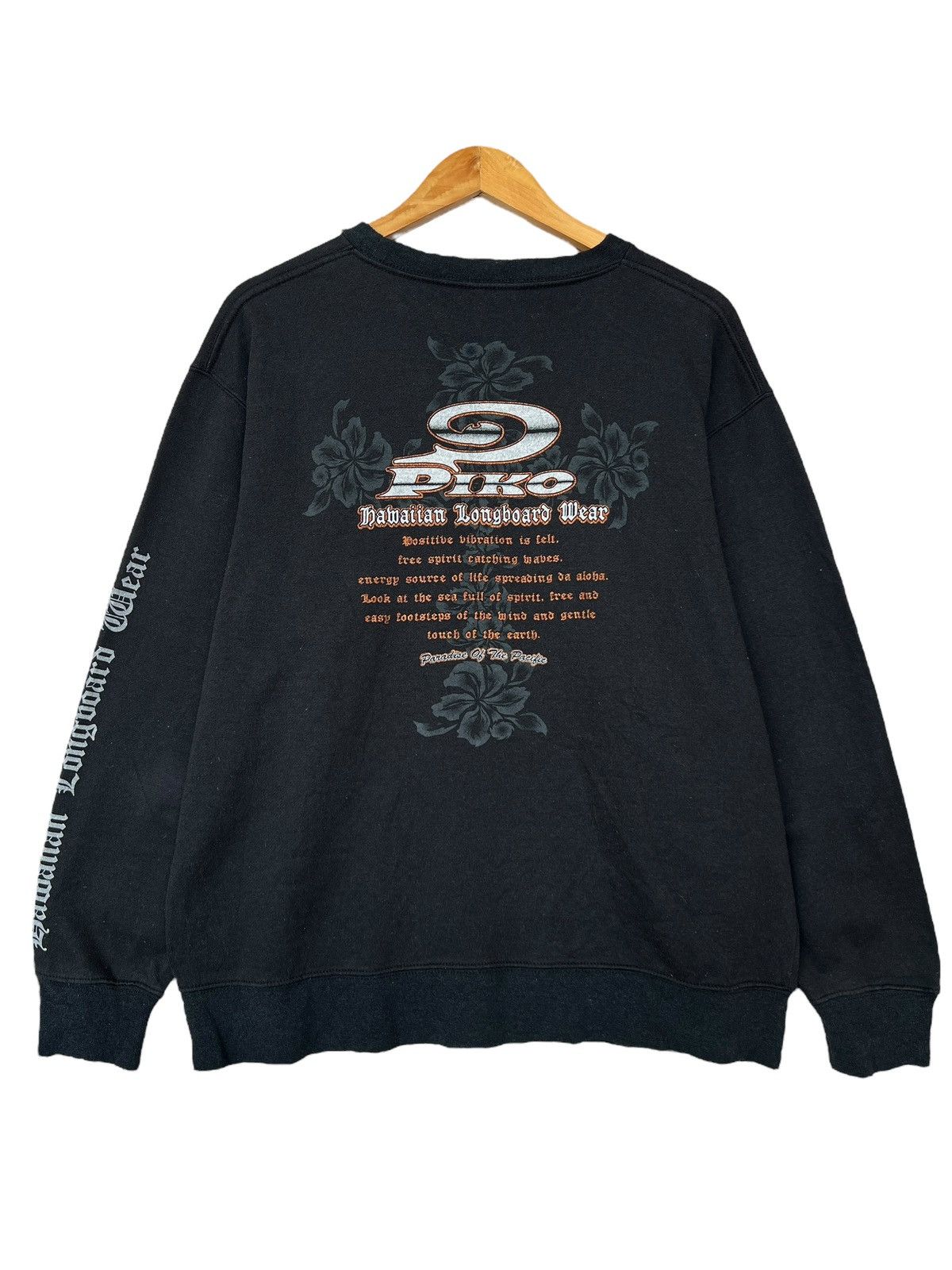Vintage Vintage Piko Hawaii Surf Big Logo Black Sweatshirt Size US L / EU 52-54 / 3 - 3 Thumbnail