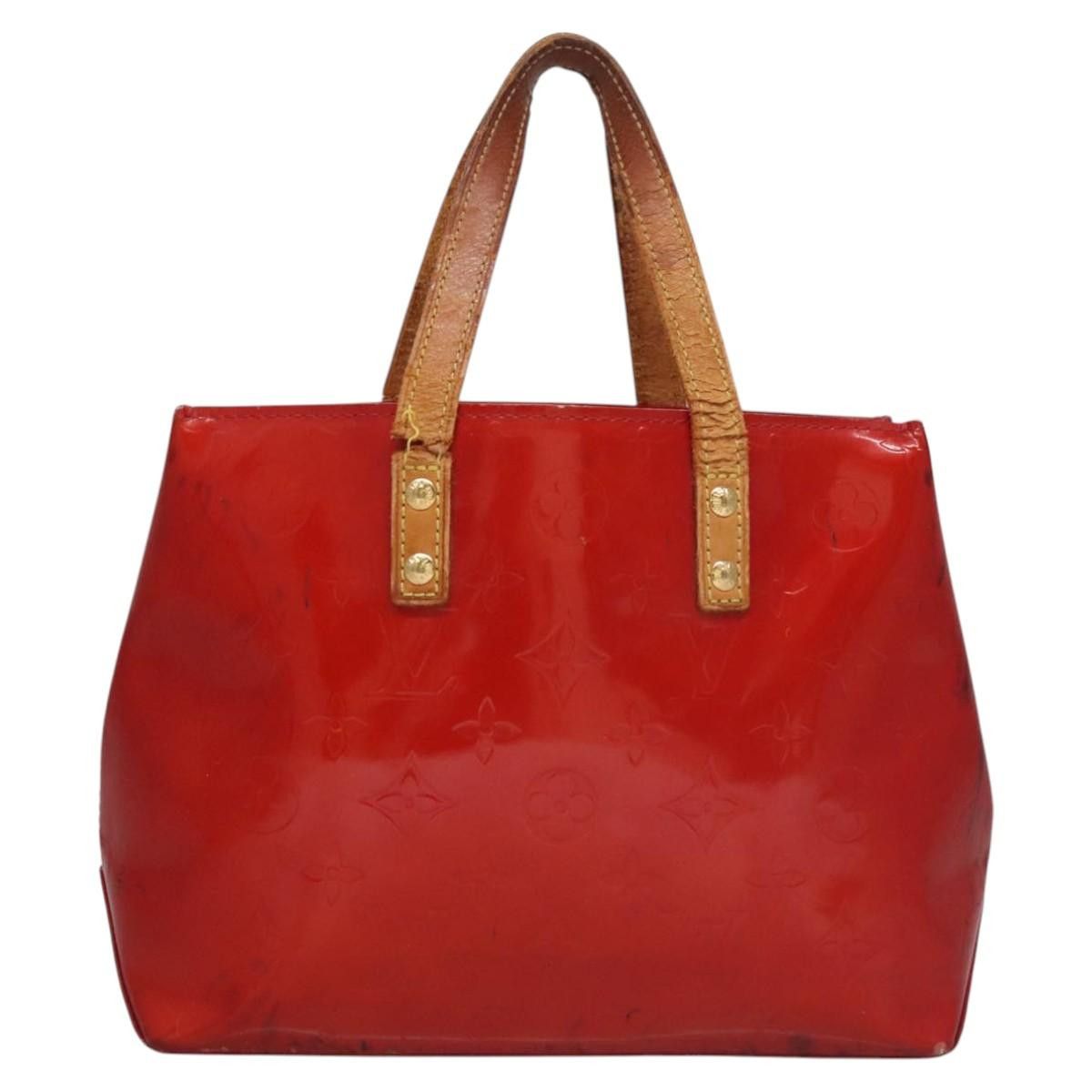Louis Vuitton LOUIS VUITTON Monogram Vernis Reade PM Hand Bag Red Rouge Size ONE SIZE - 3 Thumbnail