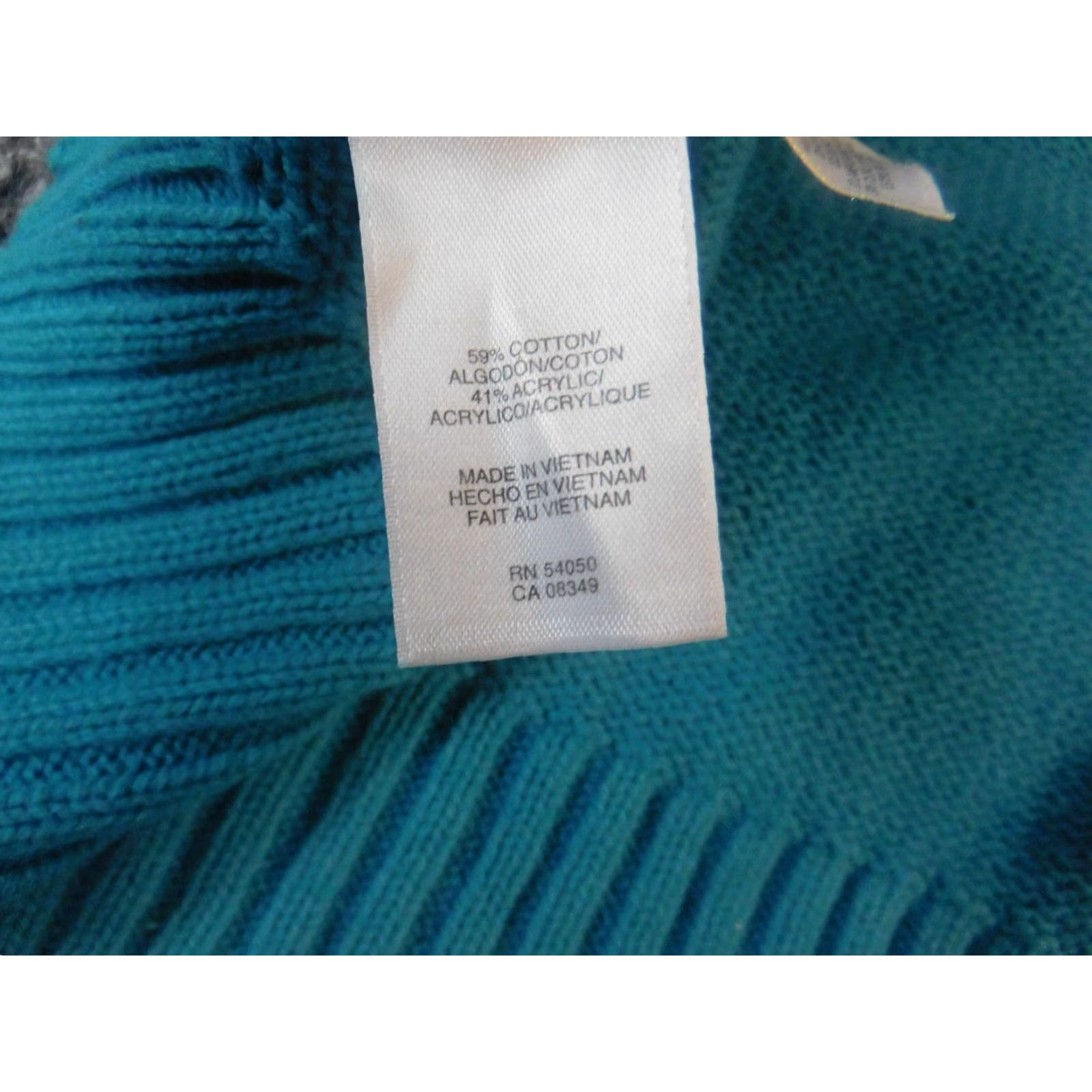 Vintage Jones Wear Womens Sweater Cardigan Long Sleeve Round Neck Puff Sleeve Blue M Knit Cotton Button Bow Tie Vintage No Size M / US 6-8 / IT 42-44 - 6 Thumbnail