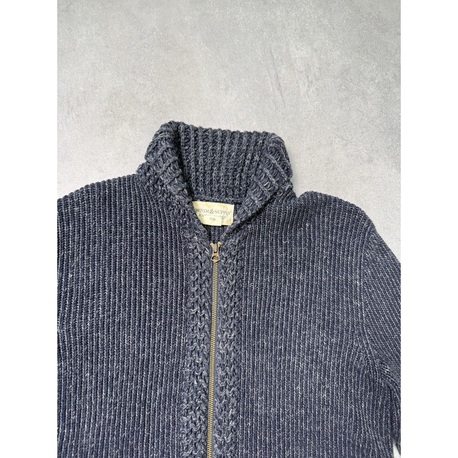 Denim Supply Ralph Lauren Men Zip Sweater Size M Cotton