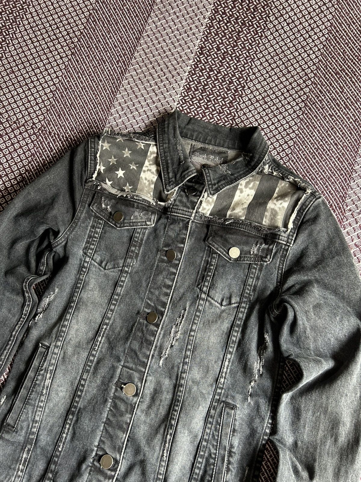 Rock Revival Rock Rebel Denim Jacket Big Print USA Flag Women Size Small Size S / US 4 / IT 40 - 8 Thumbnail