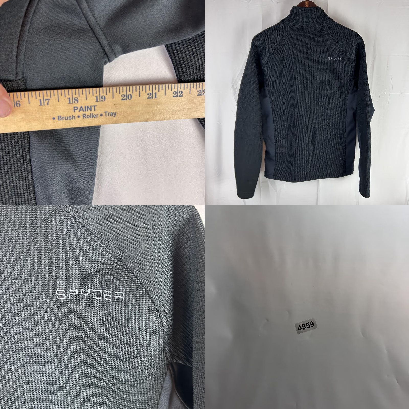 Spyder Spyder Pullover Mens S Black Gray 1/4 Zip Fleece Mock Neck Skiing Hiking Waffle Knit Casual Activewear Size US S / EU 44-46 / 1 - 8 Thumbnail