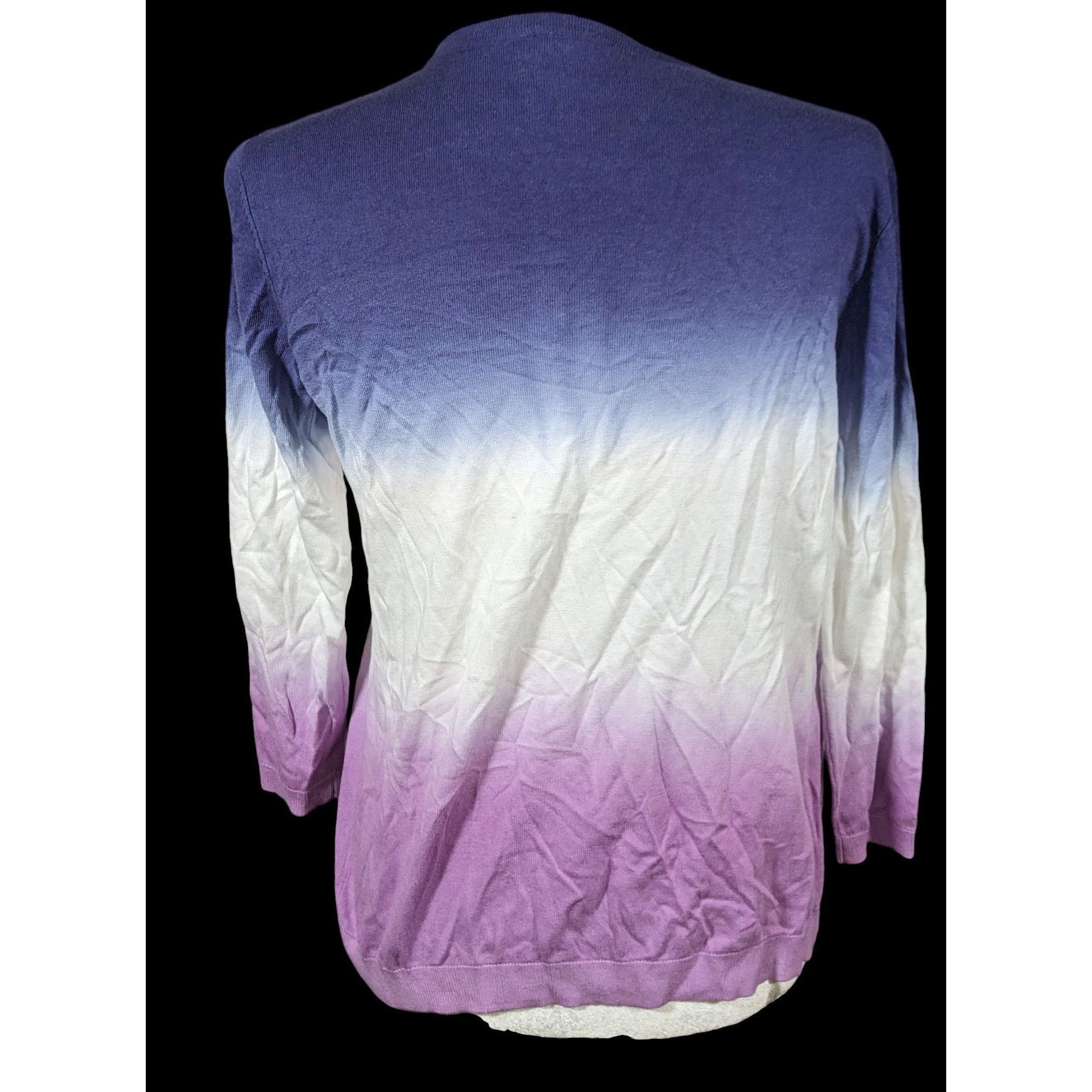 Talbots Preppy Casual Blue And Purple Ombre Cardigan by Talbots Size S / US 4 / IT 40 - 2 Thumbnail