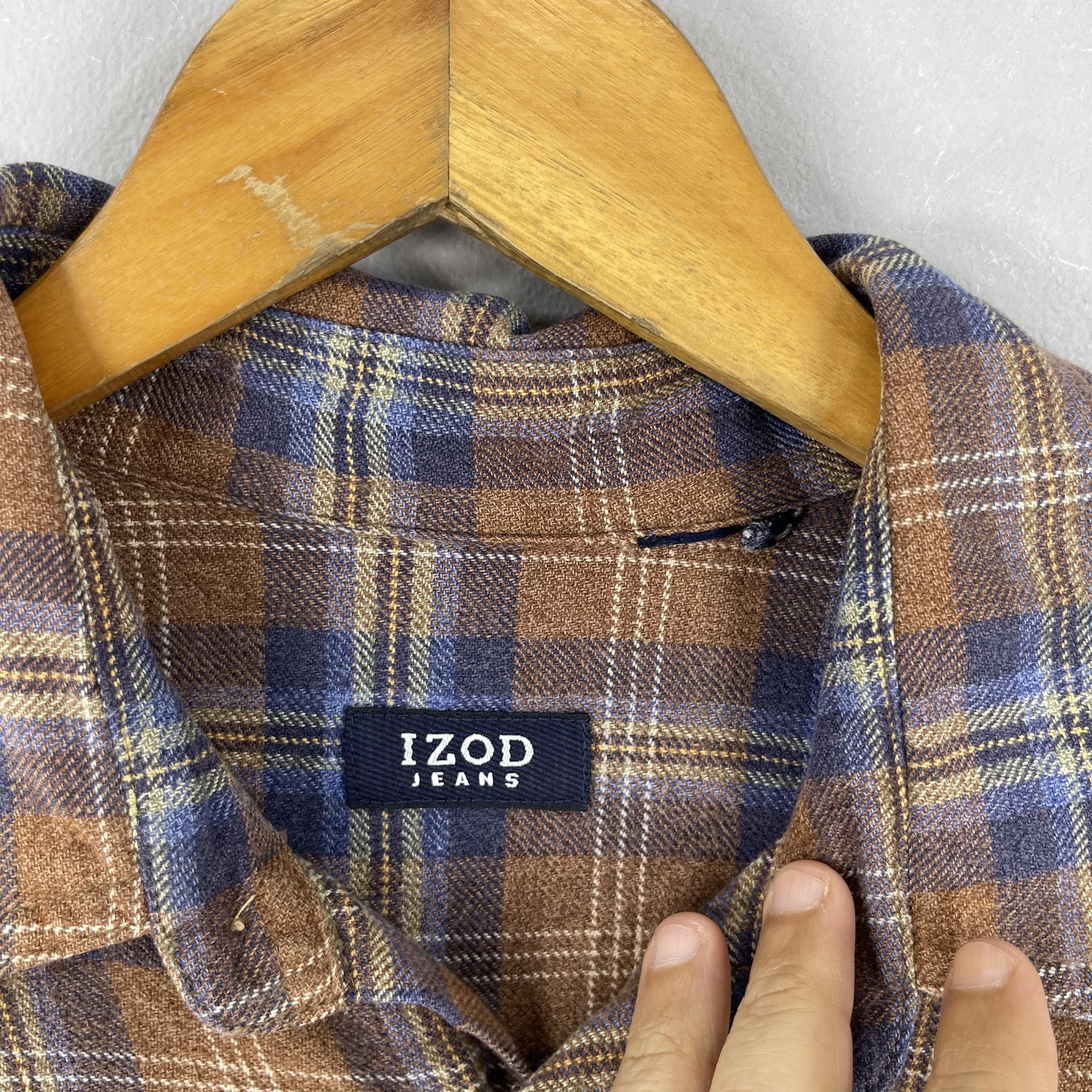 Flannel Vintage Checkered Tartan Brown/Blue Flannel Button Up Size US L / EU 52-54 / 3 - 4 Thumbnail