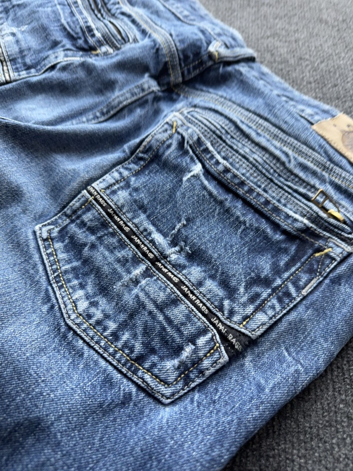 Japan Rags 🔥 Japan Rags Vintage 00s Y2K Distressed Blue Denim Jeans Size US 33 - 19 Thumbnail