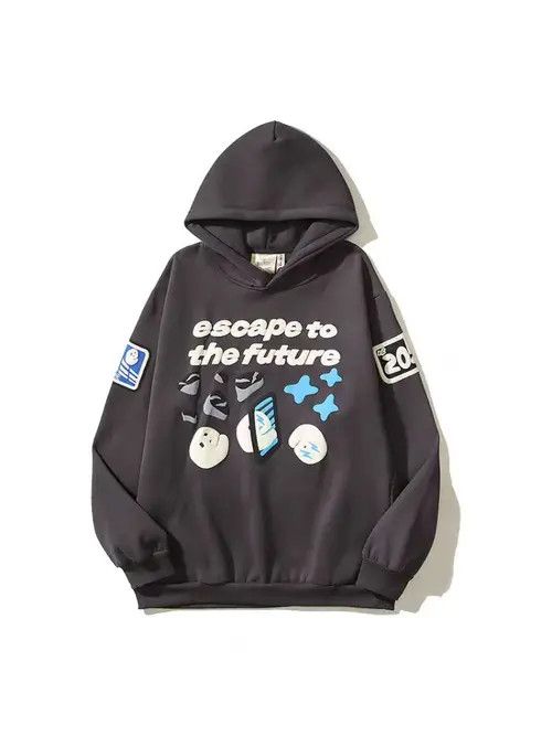 Japanese Brand Street Retro Fun Print Loose Casual Hooded Sweatshirt Size US L / EU 52-54 / 3 - 3 Thumbnail