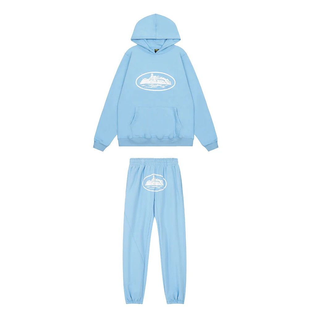 トップス Corteiz Tracksuit -  Blue Corteiz Tracksuit Unisex Blue Cotton Pockets Jogger Pant