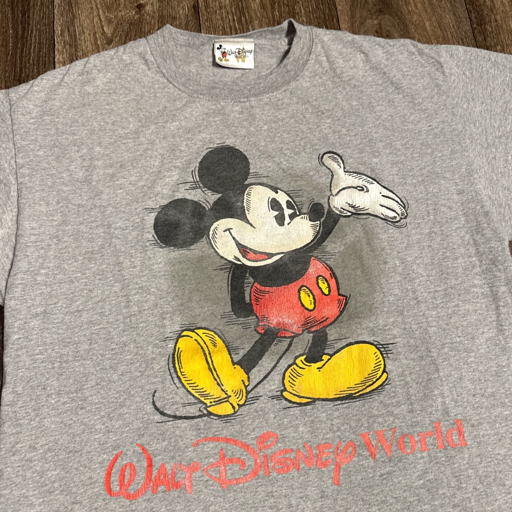 Disney VINTAGE 90s Mickey Mouse Walt Disney World Grey T-Shirt Large Size US L / EU 52-54 / 3 - 2 Thumbnail