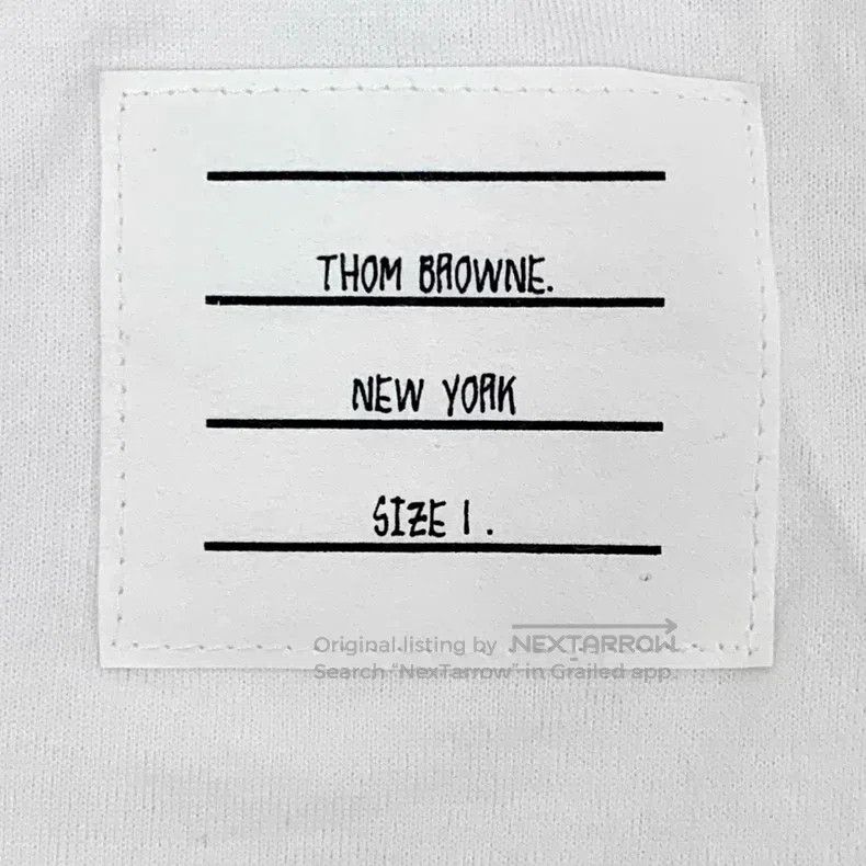Thom Browne Thom Browne White cotton round-neck short-sleeved T-shirt Size US S / EU 44-46 / 1 - 5 Thumbnail