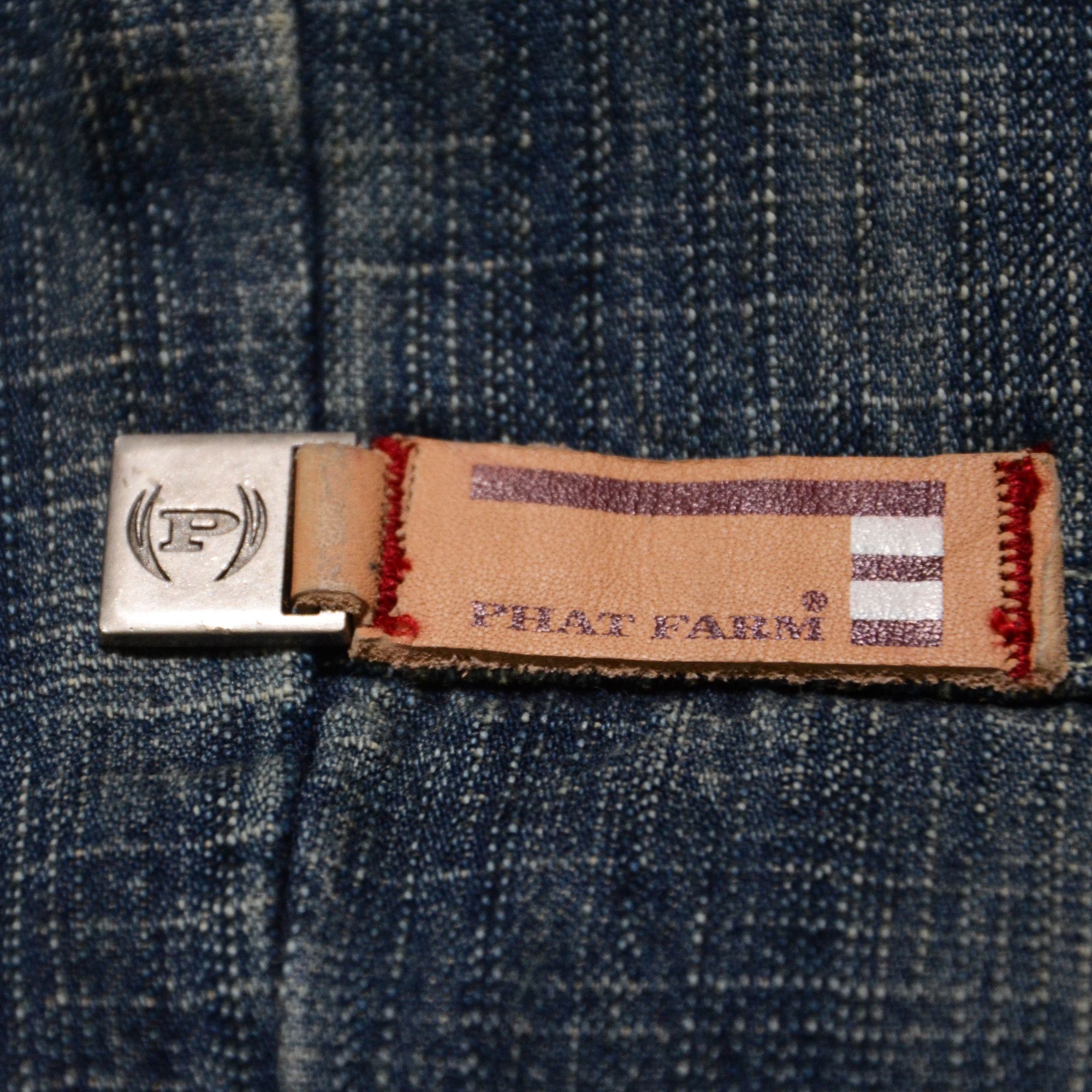 Phat Farm [Folded Color Stain] PF Rare Cargo Denim 90s Streetwear Size US 30 / EU 46 - 14 Thumbnail