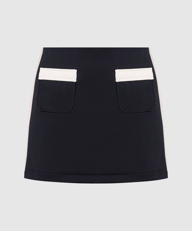 Palm Angels o1y1125 Mini Skirt in Black/White Size 26" / US 2 / IT 38 - 1 Thumbnail
