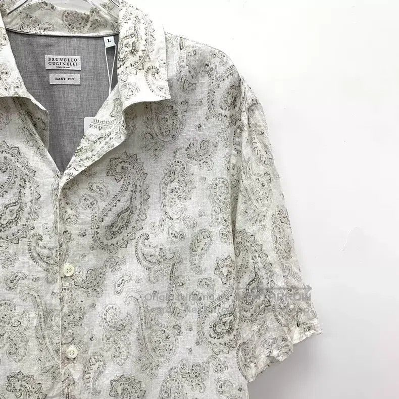 Brunello Cucinelli Brunello Cucinelli Contrast Panel Cuban Floral Printed Lin Size L / US 10 / IT 46 - 3 Thumbnail