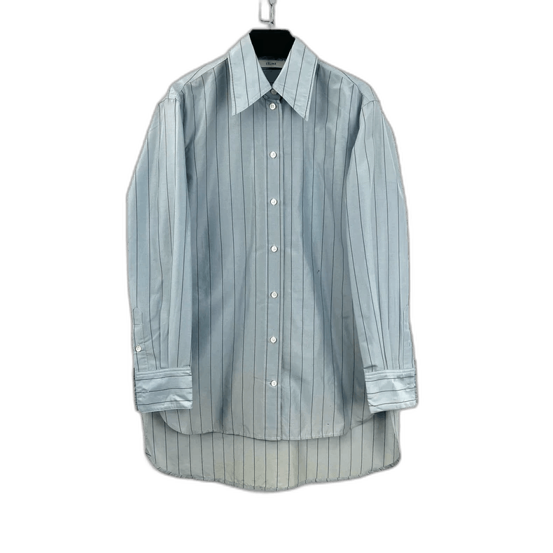 Celine Long Sleeve Striped Shirt in Blue