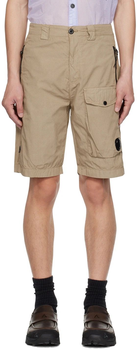 C.P. Company C.P. Company Rip Stop Beige Garment-Dyed Utility Shorts Size US 31 - 1 Thumbnail